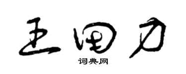 曾庆福王田力草书个性签名怎么写