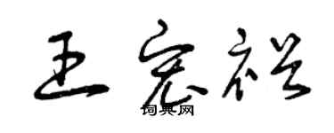 曾庆福王宏裕草书个性签名怎么写