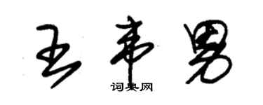 朱锡荣王韦男草书个性签名怎么写