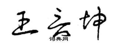 曾庆福王言坤草书个性签名怎么写