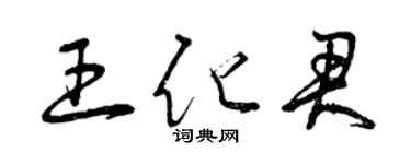 曾庆福王化君草书个性签名怎么写