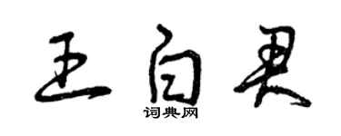 曾庆福王白君草书个性签名怎么写