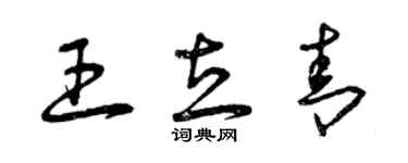 曾庆福王立青草书个性签名怎么写