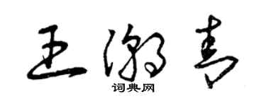 曾庆福王潮青草书个性签名怎么写