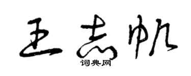 曾庆福王志帆草书个性签名怎么写