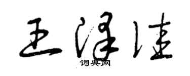 曾庆福王泽佳草书个性签名怎么写