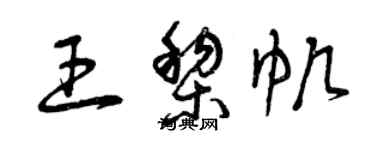 曾庆福王黎帆草书个性签名怎么写
