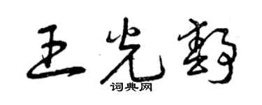曾庆福王光静草书个性签名怎么写