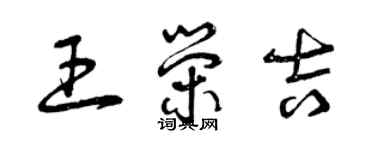 曾庆福王荣吉草书个性签名怎么写