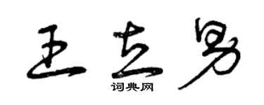 曾庆福王立男草书个性签名怎么写