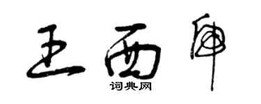 曾庆福王西虎草书个性签名怎么写