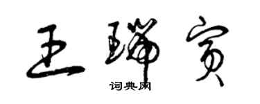 曾庆福王瑞宾草书个性签名怎么写