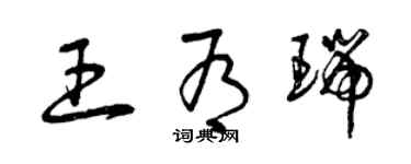 曾庆福王有瑞草书个性签名怎么写