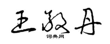 曾庆福王敬丹草书个性签名怎么写