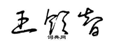 曾庆福王领智草书个性签名怎么写