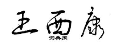 曾庆福王西康草书个性签名怎么写