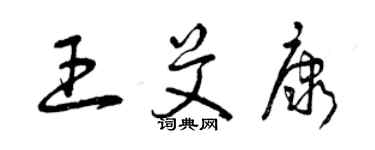 曾庆福王艾康草书个性签名怎么写
