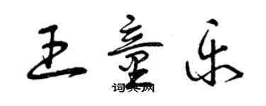 曾庆福王童乐草书个性签名怎么写
