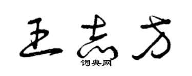 曾庆福王志方草书个性签名怎么写