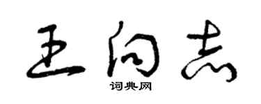曾庆福王向志草书个性签名怎么写