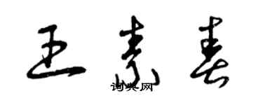 曾庆福王素春草书个性签名怎么写