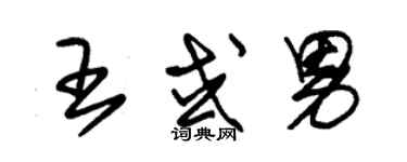 朱锡荣王或男草书个性签名怎么写