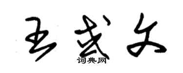 朱锡荣王或文草书个性签名怎么写