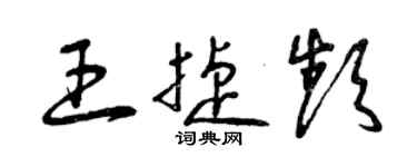 曾庆福王捷频草书个性签名怎么写