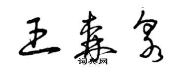 曾庆福王森泉草书个性签名怎么写