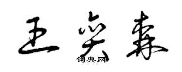 曾庆福王奕森草书个性签名怎么写
