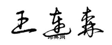 曾庆福王连森草书个性签名怎么写