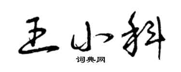 曾庆福王小科草书个性签名怎么写