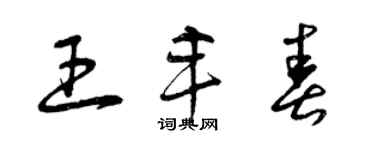 曾庆福王丰春草书个性签名怎么写