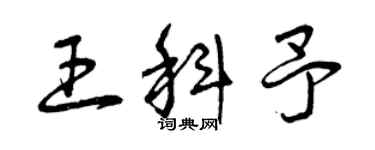 曾庆福王科予草书个性签名怎么写
