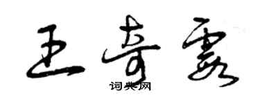 曾庆福王奇霞草书个性签名怎么写