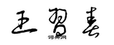 曾庆福王习春草书个性签名怎么写