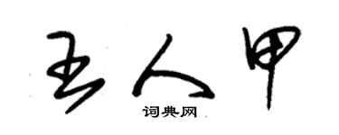 朱锡荣王人甲草书个性签名怎么写