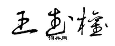 曾庆福王武权草书个性签名怎么写