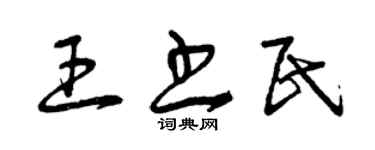 曾庆福王书民草书个性签名怎么写