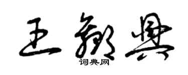 曾庆福王赢兴草书个性签名怎么写