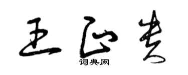 曾庆福王正贵草书个性签名怎么写