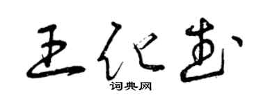 曾庆福王化武草书个性签名怎么写