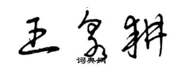曾庆福王泉耕草书个性签名怎么写