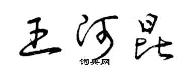 曾庆福王河昆草书个性签名怎么写