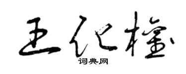 曾庆福王化权草书个性签名怎么写