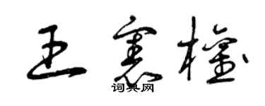曾庆福王宪权草书个性签名怎么写