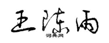 曾庆福王陈雨草书个性签名怎么写
