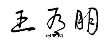 曾庆福王有朋草书个性签名怎么写
