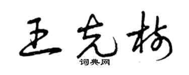 曾庆福王克树草书个性签名怎么写