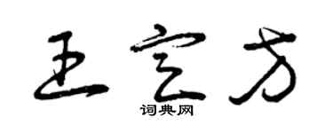 曾庆福王定方草书个性签名怎么写